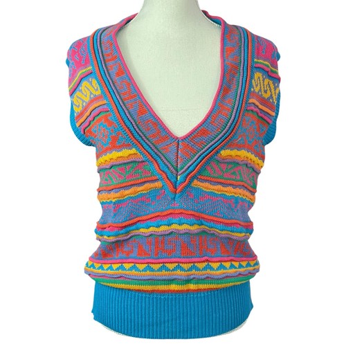 Rainbow aztec sweatervest - sweatervest, m