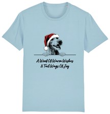 IRISH WOLFHOUND Christmas Dog T-Shirt Adults Kids Woof Wishes Tail Wags Xmas