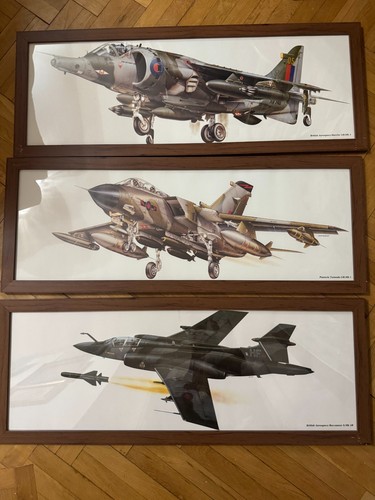 Framed military aeroplane - framed, 80's