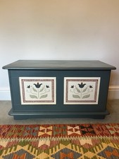 Hand painted pine storage box