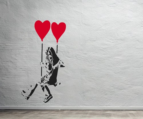 Banksy girl heart - on, swing