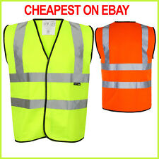 Hi Viz Vest High Vis Safety | YELLOW ORANGE | EN471 Waistcoat Visibility Jacket