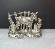 Silver Colour Lamb Ornament - Farm Gate - Metal Animal Figure