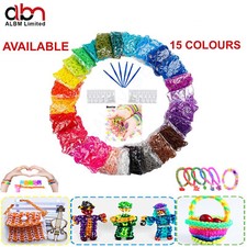 LOOM BANDS ASSORTED BRACELET MAKING MULTI COLOUR RUBBER DIY KIT KIDS UK
