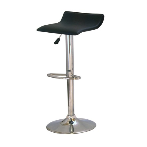 Bar stools black leather small - black,