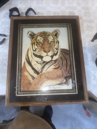 Vtg 1978 reverse painting - reverse,