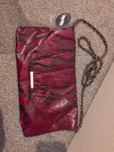 Red faux leather snakeskin - faux,