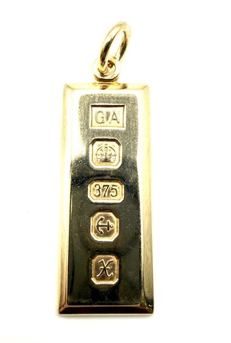 9ct gold ingot pendant solid - gold,