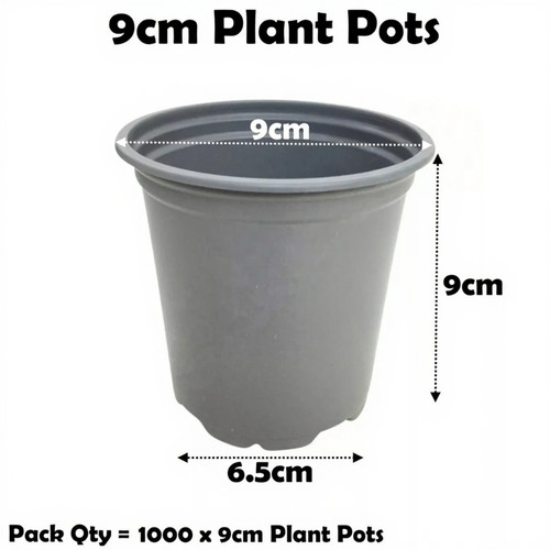 9cm plant pots grey - (3.5"),