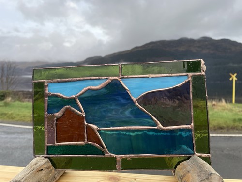 Stained glass land scape - land,
