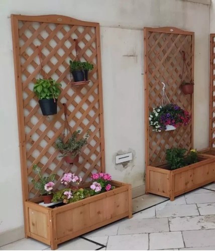 Tall wooden garden planter - wooden,