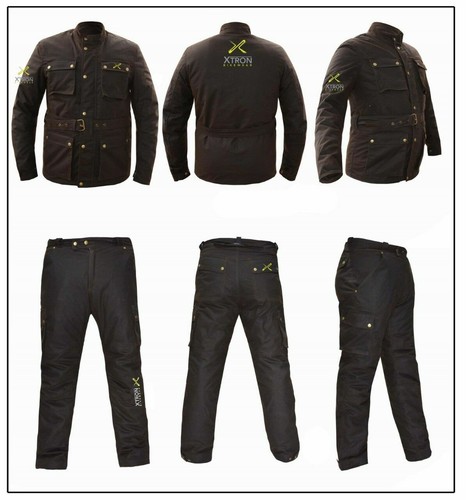 Waxed cotton motorcycle jacket - waxed,