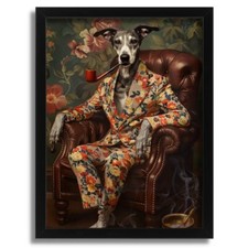 Chic Greyhound in Floral Suit
