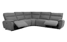 Aussie Express Fabric Recliner Corner Sofa 2 Corner 2 Power Recliner Sofa Grey