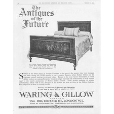 WARING & GILLOW Furniture Maple Bedstead - Vintage Advertisement 1923