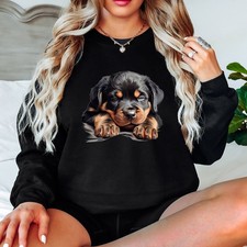 Rottweiler Puppy Rottweiler Dog Animal Womens Sweatshirt Graphic Jumper