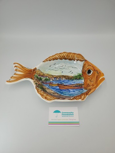 Fish shaped plate greek hand - fish,