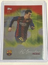 2025-26 Topps Barcelona Team Set Lionel Messi Red Parallel /5 SSP GOAT