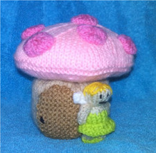 KNITTING PATTERN - Fairy Toadstool House chocolate orange cover or 13 cms toy