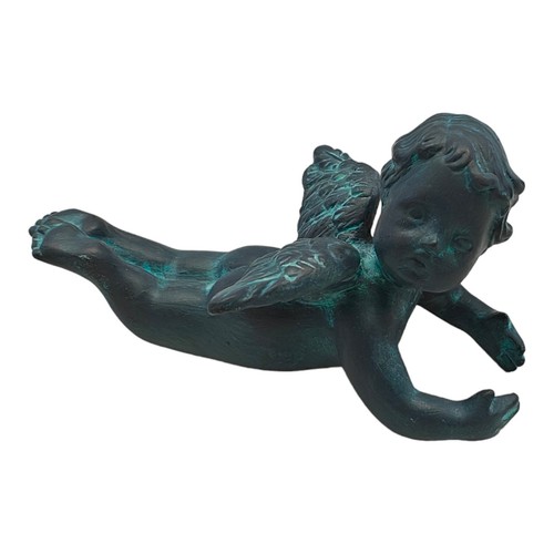 Green ceramic winged - ceramic, angel