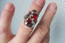 Ring, Beautiful, Old Ring, With Large, Cut, Red Stone