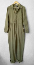 Herringbone Boilersuit Workwear Coveralls - Vintage Style Army Green - Cotton