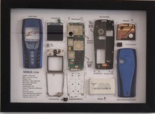 Nokia 7250i Teardown Art, With Frame, Disassembled wall Art (Handmade) Unique