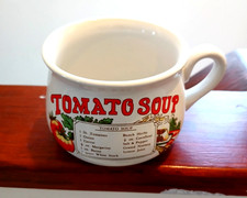 Vintage Tomato Soup Mug Cup Bowl Ceramic Recipe On Front Retro Chic Kitsch