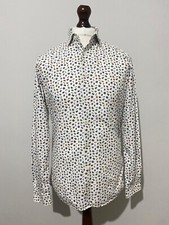 DUCHAMP Mens Shirt Size 15.5 London Collar Long Sleeve Cotton Tailored Fit White