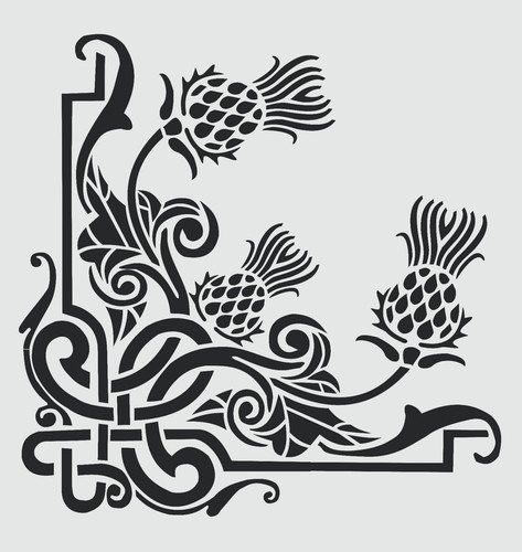 Thistle stencil flower