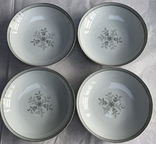 4 x NORITAKE China Lucille Floral/Leaf Pattern Soup Cereal Bowls
