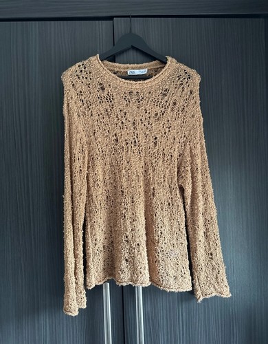 Zara beige open - knit, textured