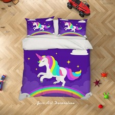 3D Purple Rainbow Unicorn