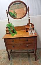 Antique Edwardian Oak Dressing