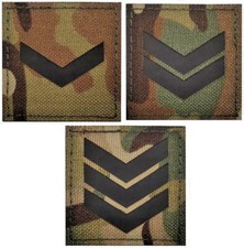 Rank Patch Official VELCRO® IR Reflective Military RAF Army Navy Combat multicam
