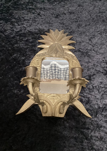 Vintage brass pineapple mirror - vintage,