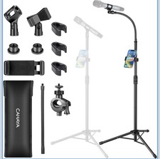 CAHAYA Upgraded Gooseneck Microphone Stand Universal Metal Mic Stand with Smartp