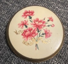 Vintage Enamel Powder Compact With Pretty Floral Design