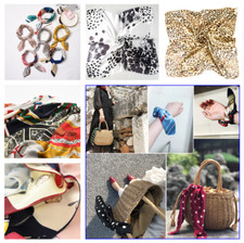 50X50 Women Square Silk Feel Satin Colorful Vintage Tie Band Head Neck Scarf 