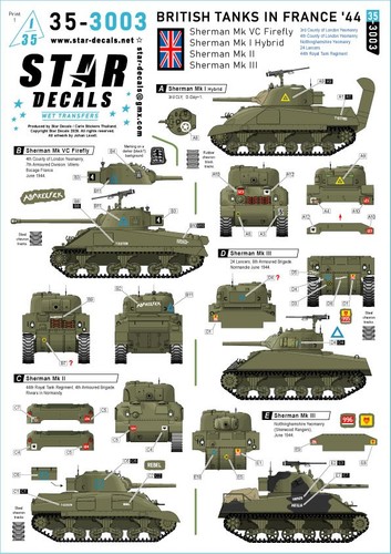 Star decals 3003 - decals,, british