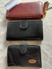 LADIES PURSES X 3 -  1 NEW RED + 2 USED BLACK - LISTED