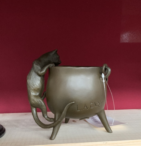 Bronze sculpture cat statue - bronze,