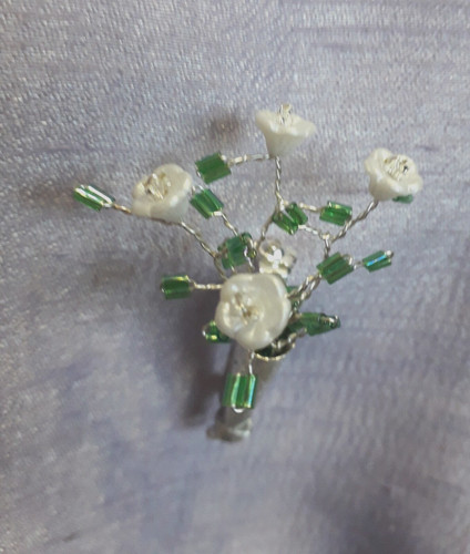 Posy brooch white flower - brooch,