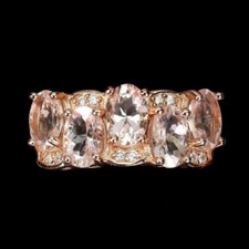 Silver Ring Pink Morganite