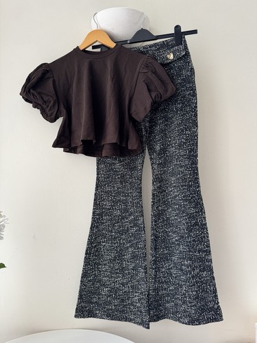 Zara brown puff sleeve - sleeve, top