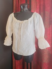 White cotton peasant - white,