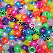 100 Pony Beads Mixed 9x6mm Barrel Shape For Jewellery Making 🎀 SALE 🎀