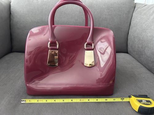 Furla burgundy glossy - burgundy, satchel