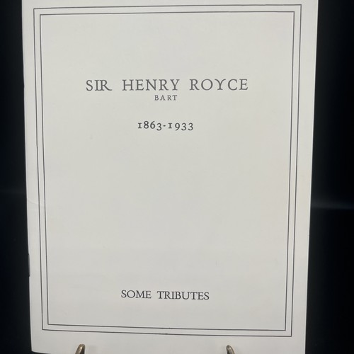 Sir henry royce tributes - sir,