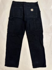 Carhartt Double Knee Carpenter Trousers W 33 L 32 Black Relaxed Fit Oi Polloi